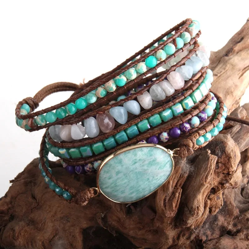 Bohemian Natural Stones Charm Bracelet